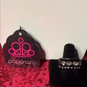 Paparazzi Silver Ring with Clear Accents